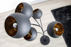LAMPADAR MAGMA NEGRU/AURIU 170CM DIN METAL COD 37004 - Img 5