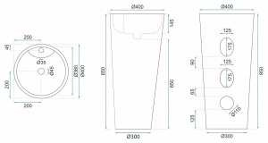 LAVOAR FREESTANDING BLANKA, MARBLE, 84 CM, EFECT DE MARMURA ALBA, DIN CERAMICA, CALITATE SUPERIOARA - Img 7