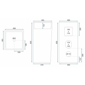 LAVOAR FREESTANDING HOLLY, 85 CM, ALB, DIN CERAMICA, CALITATE SUPERIOARA - Img 3