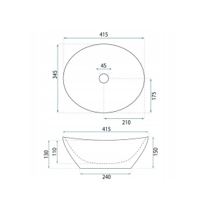 LAVOAR PE BLAT BASARO ATENA 41 CM, DIN CERAMICA, CALITATE SUPERIOARA, REA - Img 3