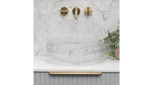 LAVOAR REA ICE, CRISTAL, TRANSPARENT, 40 CM, DIN STICLA, CALITATE SUPERIOARA - Img 2