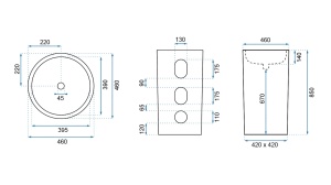 LAVOAR STATIV ESTERA, 85 CM, ALB, DIN CERAMICA, CALITATE SUPERIOARA - Img 6