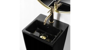 LAVOAR STATIV KAMILA, 82 CM, NEGRU, DIN CERAMICA, CALITATE SUPERIOARA - Img 4