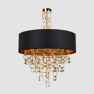 LUSTRA BLACK GOLD APP638-3CP, 45 cm, NEGRU AURIU, DIN METAL, PLASTIC SI TEXTIL, STIL MODERN, TU - Img 4