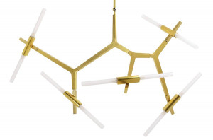 LUSTRA CANDELABR 10, DIN ALUMINIU, AURIE, STIL MODERN