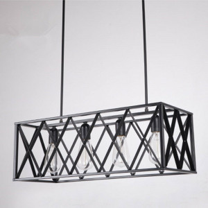 LUSTRA CU 4 BECURI LOFT METAL APP260-4C, 63x25x84 cm, NEGRU, DIN METAL, STIL MODERN, TU