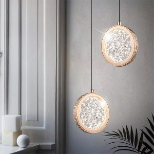 Lustră cu Cristale Suspendată LED G089-1CP Złota - Img 2