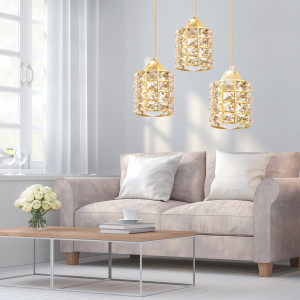 LUSTRA GLAMOR CRYSTAL APP726-3CRP, 25x90 cm, AURIU, DIN METAL DE INALTA CALITATE SI DECORAT CU CRISTALE, STIL MODERN, TU - Img 5