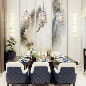 LUSTRA GLAMOR CRYSTAL APP732-3CPR, 27x103 cm, ARGINTIU, DIN METAL DE INALTA CALITATE SI CRISTALE, STIL MODERN, TU - Img 7