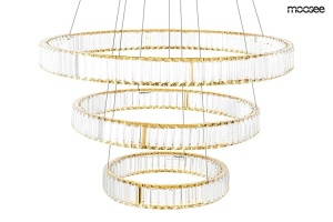 LUSTRA LIBERTY TRIPLES AURIE, CONFECTIONATA DIN METAL SI STICLA, STIL MODERN - Img 3