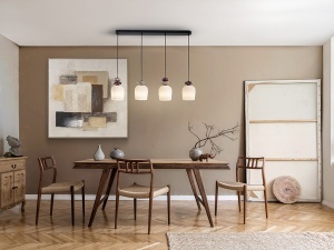 LUSTRA LIVING DUNIA 100CM, REALIZATA DIN METAL SI CERAMICA, FINISAJ MARO, STIL MODERN - Img 3