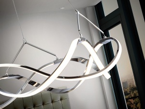LUSTRA MOLLY, 53 CM, CROM/OPAL, DIN ALUMINIU SI ACRIL, STIL MODERN - Img 3