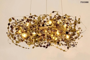 LUSTRA MONETE 80 GOLD, CONFECTIONATA DIN METAL, STIL MODERN AVANGARDIST - Img 3
