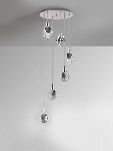 LUSTRA/PLAFONIERA AQUARIA, 39 CM, CROM/TRANSPARENT, DIN METAL SI STICLA, STIL MODERN