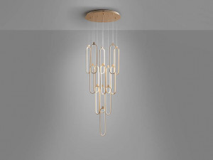 LUSTRA/PLAFONIERA COLETTE, CU TELECOMANDA, 60CM, AURIU ROSE/OPAL, DIN ALUMINIU SI SILICON, STIL MODERN - Img 6
