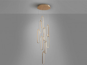 LUSTRA/PLAFONIERA COLETTE, SCHULLER, 50CM, AURIU ROSE/OPAL, METAL SI ALUMINIU, STIL MODERN - Img 8