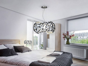 LUSTRA/PLAFONIERA NARISA, 47 CM, CROM/OPAL, DIN METAL SI ACRIL, STIL MODERN - Img 2