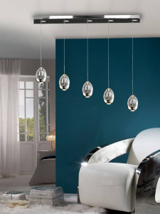 LUSTRA/PLAFONIERA ROCIO, 96 CM, CROM/TRANSPARENT, DIN STICLA SI METAL, SCHULLER