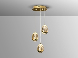 LUSTRA/PLAFONIERA ROCIO, SCHULLER, 25 CM, AURIU/SAMPANIE, DIN STICLA SI METAL, STIL MODERN - Img 4