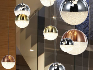 LUSTRA/PLAFONIERA SPHERE, CONECTARE BLUETOOTH, 150/300 CM, CROM/ALAMA/CUPRU, DIN METAL SI POLICARBONAT, STIL MODERN - Img 3