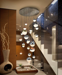 LUSTRA/PLAFONIERA SPHERE, CONECTARE BLUETOOTH, 150/300 CM, CROM/ALAMA/CUPRU, DIN METAL SI POLICARBONAT, STIL MODERN - Img 3