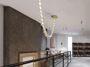 LUSTRA/PLAFONIERA ZARIA II, CULOARE TRANSPARENT/AURIU, DIN METAL SI ACRIL, STIL MODERN - Img 1