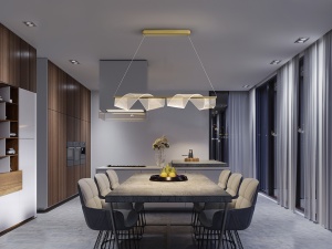 LUSTRA VELAS SCHULLER, 100 CM, AURIU MAT/OPAL, DIN METAL SI METACRILAT MICROIMPRIMAT, STIL MODERN - Img 3