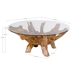 MASA DE CAFEA, AMAZONAS 110CM, DIN LEMN SI STICL SECURIZATA, CULOARE NATUR, HOUSE NORDIC - Img 4