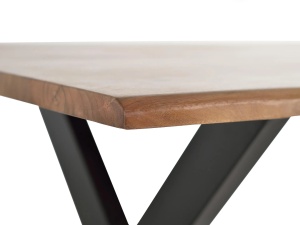 MASA DE DINING VELIA 240CM, REALIZATA DIN LEMN DE SALCAM SI METAL, CULOARE NATUR/NEGRU, GINER Y COLOMER - Img 4