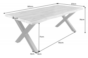 MASA DE SUFRAGERIE, 160CM, MDF DIN LEMN DE STEJAR SALBATIC INFOLIAT, ARTIM GROUP SELECTION - Img 7