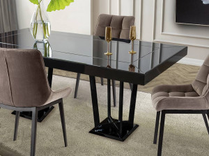 MASA DE SUFRAGERIE 200CM, SHADOW, MDF LACUIT SI METAL, COD 755283, MODEL DEOSEBIT - Img 5