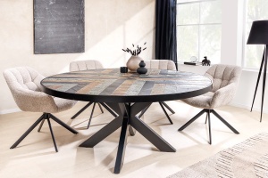 MASA DE SUFRAGERIE ROTUNDA, MOUNTAIN 140CM, MULTICOLOR, MDF/METAL, INVICTA INTERIOR - Img 4