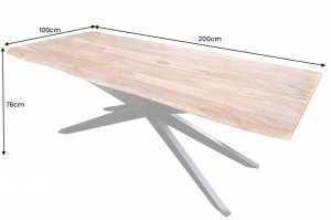 MASA DE SUFRAGERIE, SPIDER 240CM,LEMN MASIV SHEESHAM SI PICIOARE METAL, COD 43701, MODEL DEOSEBIT - Img 6