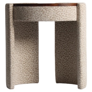 MASA DE TOALETA ROXENNE, DIN METAL, LEMN SI TEXTIL, DE CULOARE BEJ LEOPARD, DESIGN MODERN - Img 5