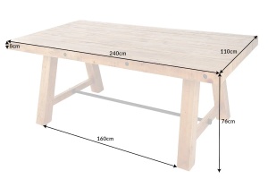 MASA DEOSEBITA DE DINING, FINCA 240CM, LEMN MASIV/ SCANDURI, DESIGN INDUSTRIAL - Img 3