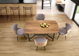MASA DINING, 160/90/76, NORTON, MDF SI METAL, HALMAR - Img 2