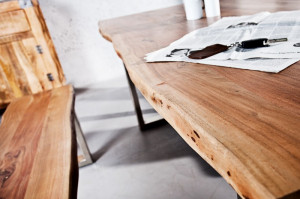 MASA DINING 200CM DIN LEMN MASIV MAMMUT 35944 DESIGN VINTAGE/INDUSTRIAL - Img 3