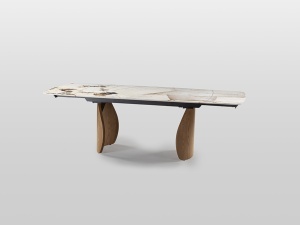 MASA DINING/BIROU EXTENSIBILA 1600CM, REALIZATA DIN METAL, STICLA SI CERAMICA, DESIGN MODERN, PRODUS DE LUX - Img 4
