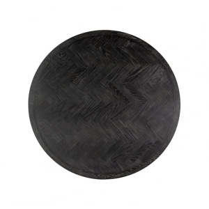 MASA DINING BLACKBONE, 140 CM, NEGRU RUSTIC/AURIU ANTICHIZAT, DIN STEJAR SI METAL, RICHMOND INTERIORS - Img 2