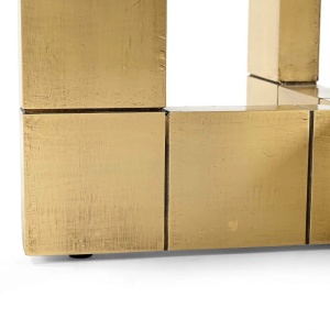 MASA DINING COLLADA, 130 CM, EFECT DE MARMURA NEAGRA/AURIU ANTICHIZAT, DIN MARMURA SI METAL, RICHMOND INTERIORS - Img 6