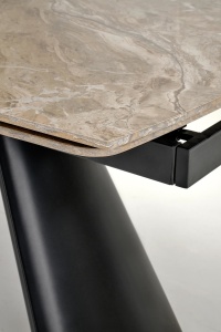 MASA DINING ELEGANTA STIL VINCE, EXTENSIBILA, 180-260/90/76 cm, CONFECTIONATA DIN OTEL, SI PIATRA SINTETIZATA, STIL MODERN - Img 6