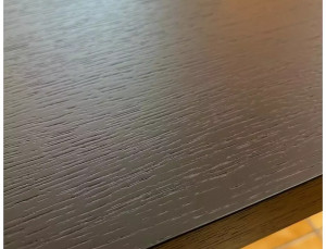 MASA DINING EXTENSIBILA, 100/250 CM, NEAGRA, BLAT DIN FURNIR NATURAL SI PICIOARE DIN METAL, STIL MODERN - Img 7