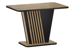 MASA DINING EXTENSIBILA, 125/170 CM, STEJAR ATISAN/NEGRU, DIN PAL LAMINAT, STIL MODERN - Img 3