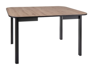 MASA DINING EXTENSIBILA DANTE, 90(130)x90CM, STEJAR ARTISAN/NEGRU, DIN PAL LAMINAT, STIL MODERN