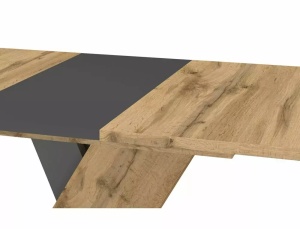 MASA DINING EXTENSIBILA EXEL, 140/180 CM, STEJAR ARTISAT/GRI ANTRACIT, DIN PAL LAMINAT, STIL MODERN - Img 7