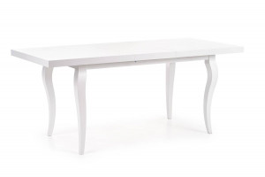 MASA DINING EXTENSIBILA MOZART, ALBA, 140/180 CM, BLAT DIN MDF SI PICIOARE DIN LEMN MASIV, STIL CLASIC - Img 6