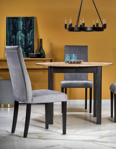 MASA DINING EXTENSIBILA RINGO, STEJAR ARTISAN/NEGRU, 102/142 CM, DIN MDF SI FURNIR, STIL CLASIC - Img 2