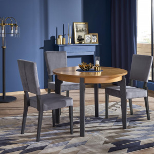 MASA DINING EXTENSIBILA SORBUS, STEJAR MIERE/GRI GRAFIT, 100/200 CM, DIN MDF SI LEMN MASIV, STIL CLASIC - Img 3
