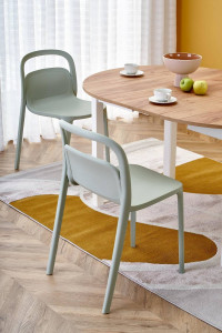 MASA DINING EXTENSIBILA STIL RINGO, STEJAR CRAFT/ALB, 102/142 CM, DIN MDF SI FURNIR, STIL CLASIC - Img 3