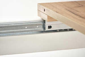 MASA DINING EXTENSIBILA TIAGO, STEJAR CRAFT/ALB, 90/125 CM, BLAT DIN PAL SI PICIOARE DIN MDF, STIL VINTAGE - Img 7